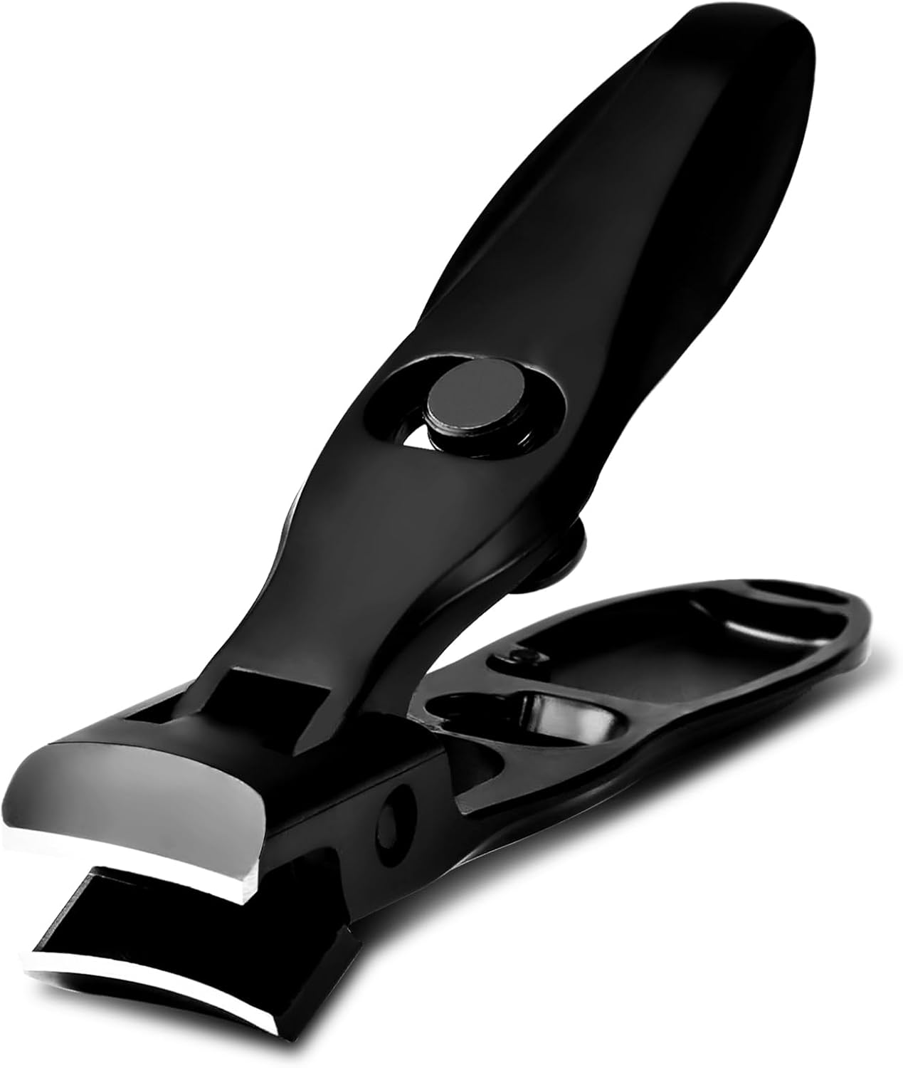 Large Black Wide-Jaw Nail Clipper | Stainless Steel Toenail Cutter for Thick & Hard Nails – Heavy-Duty Professional Grooming Tool