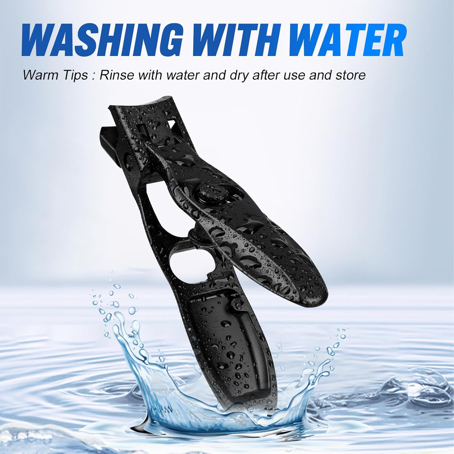 Large Black Wide-Jaw Nail Clipper | Stainless Steel Toenail Cutter for Thick & Hard Nails – Heavy-Duty Professional Grooming Tool
