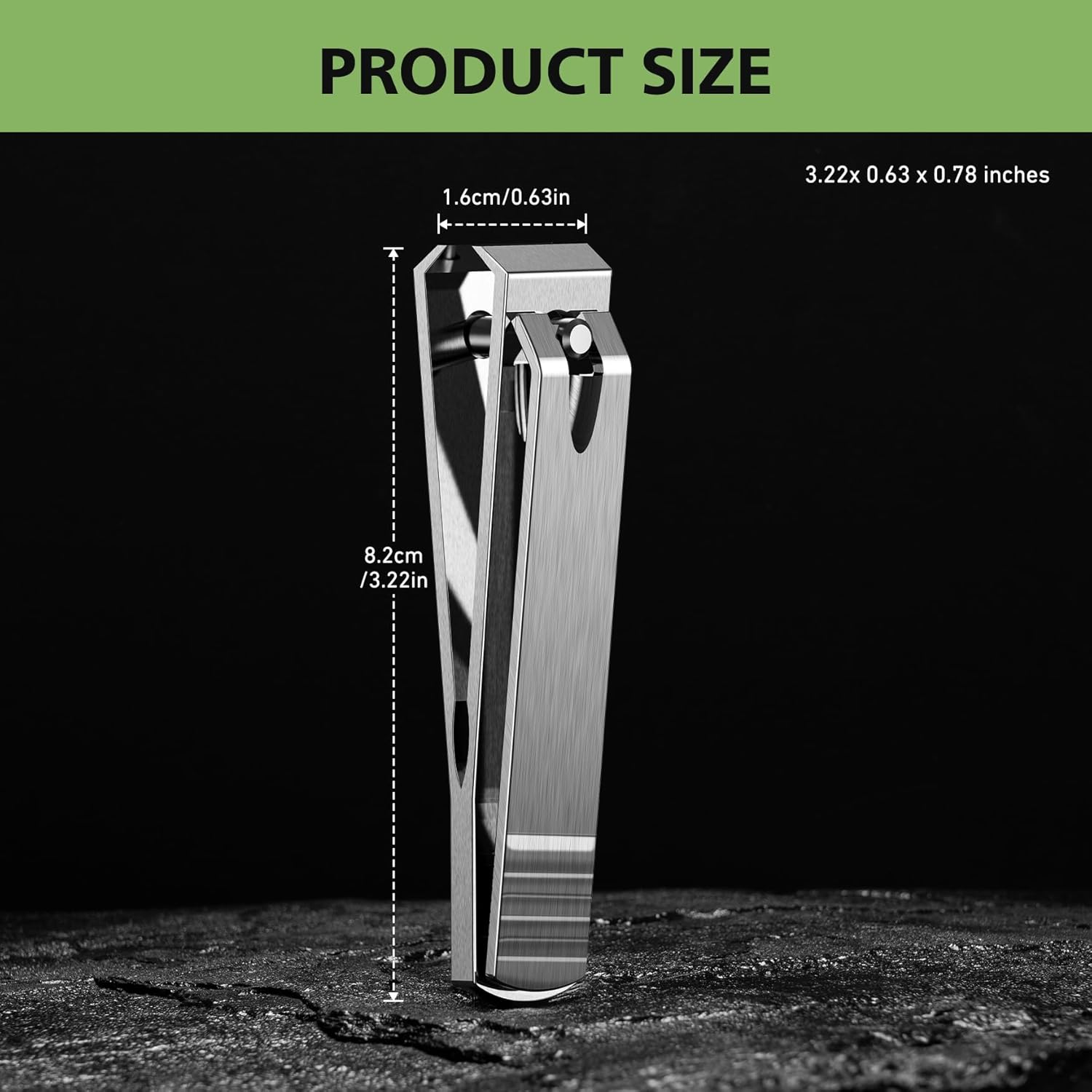 Stainless Steel Nail Clipper | Sharp & Durable Straight Edge Cutter for Fingernails & Toenails – Portable Grooming Tool